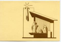 Kerstkaart van de Sint-Barbarakerk Rieme, 1961