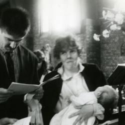 Doopsel in parochiekerk van Rieme, 1991