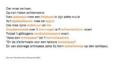 Gedicht met 14 Meetjeslandse dialectwoorden