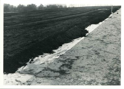 Experiment ophoging weg met fosforzuurgips, Zelzate, 1977