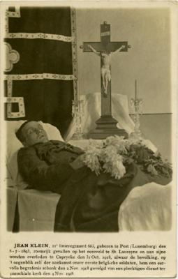 Portret wijlen Jean Klein, Kaprijke, 1918