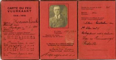 Vuurkaart Kamiel Hamerlinck, Sleidinge, 1914-1918