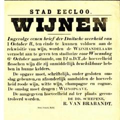 Verordening Wijnen, Eeklo, 1915