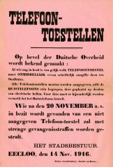 Aangifte telefoontoestellen, Eeklo, 1916