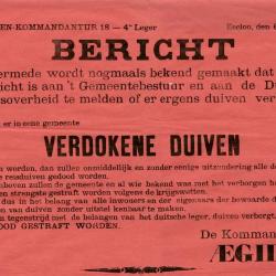 Verborgen duiven, Eeklo, 1915