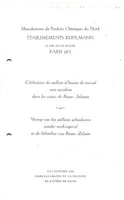 Viering miljoen arbeidsuren zonder werkongeval, Kuhlmann, 1956
