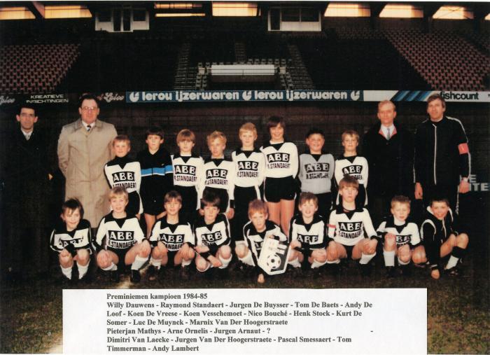 Preminiemen Harop op uitstap naar stadion Club Brugge,  1985