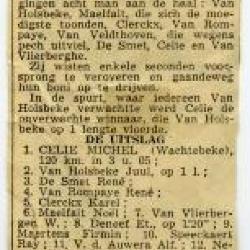 Artikel over de Wachtebeekse wielrenner Michel Celie