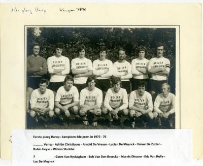 Eerste ploeg van Harop kampioen, 1975 - 76 