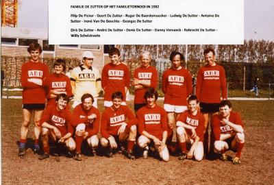 Vriendschappelijk familietoernooi met familie De Sutter, 1982