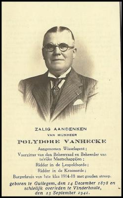 Gedachtenisprentje Polydoor Van Hecke