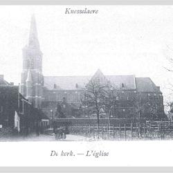 Postkaart binnenzicht kerk, Waarschoot