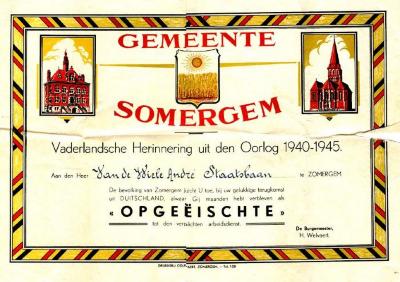 Aandenken uit de oorlog 1940/1945