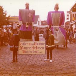 Reuzen Hans en Grietje op de Kouter te Gent op 14 juli 1980