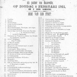 Programma van de stoet bij de Inhuldiging van pastoor Masier, Bassevelde 1914