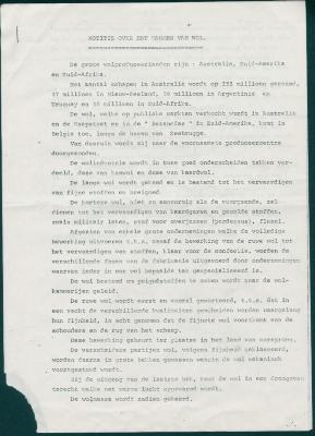 Notitie over het kammen van wol en tekening wolindustrie