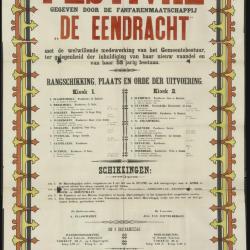 Groot concert-festival gegeven door de fanfarenmaatschappij de eendracht Wachtebeke
