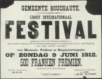 Groot internationaal festival voor harmonie- fanfaren en zangmaatschappijen Bouchaute
