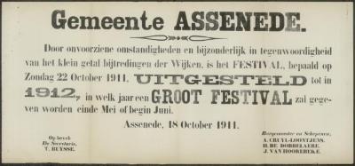 Festival uitgesteld Assenede
