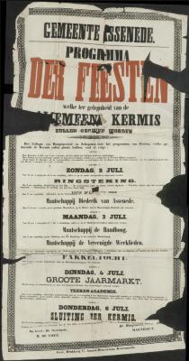 Programma der feesten welke ter gelegenheid van de (al)gemeen(e) kermis Assenede
