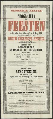 PROGRAMMA der FEESTEN ter gelegenheid van de NIEUW INGERIGTE KERMIS Aalter
