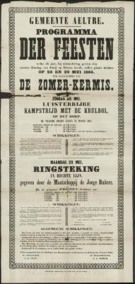 PROGRAMMA der FEESTEN ter gelegenheid van DE ZOMER-KERMIS Aalter
