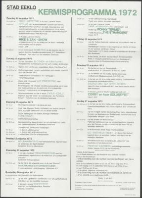 Kermisprogramma 1972 Stad Eeklo

