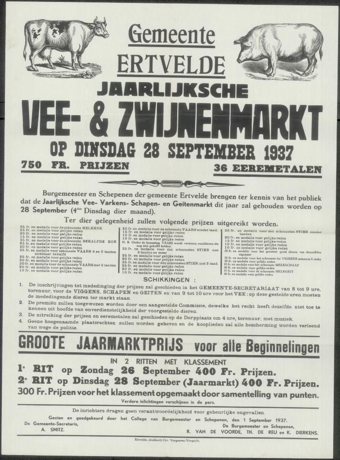 Jaarlijksche vee- &amp; zwijnenmarkt Ertvelde

