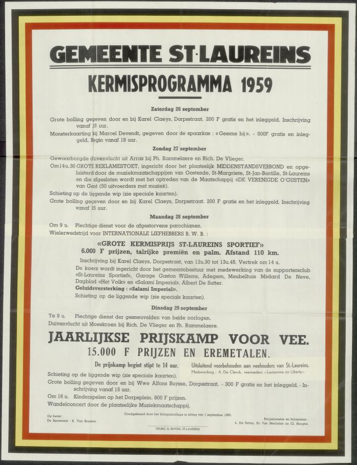 Kermisprogramma Sint-Laureins