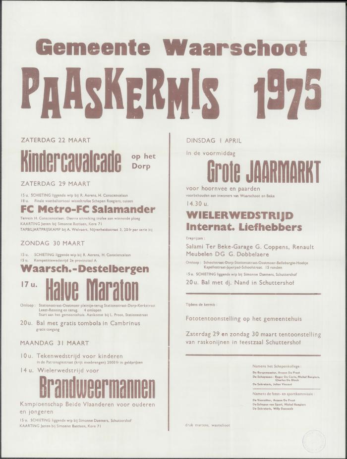 Paaskermis 1975 Waarschoot
