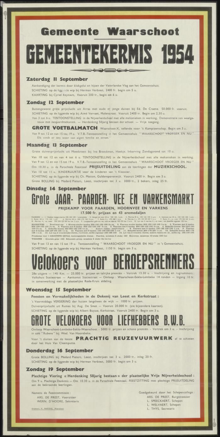 Gemeentekermis 1954 Waarschoot
