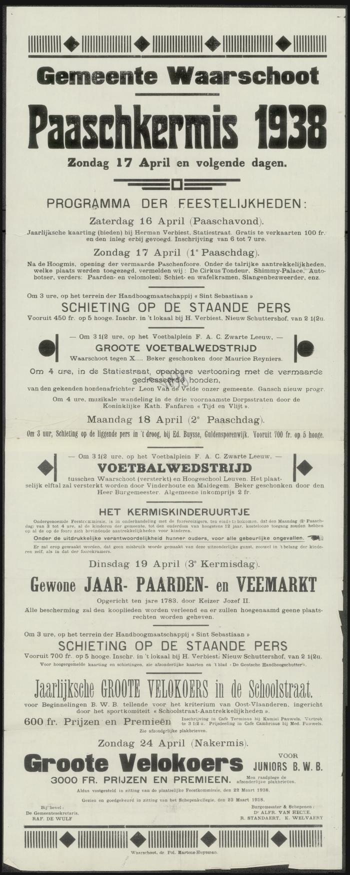 Paaschkermis 1938 Waarschoot
