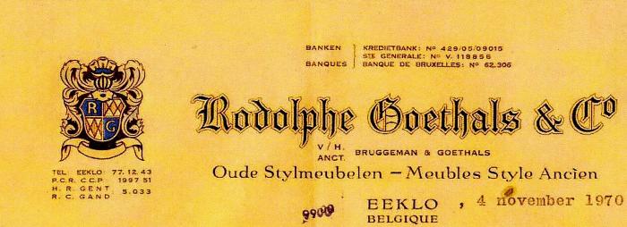 Kaart firma Goethals & Co