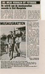 Krantenknipsel over het jagen op muskusratten